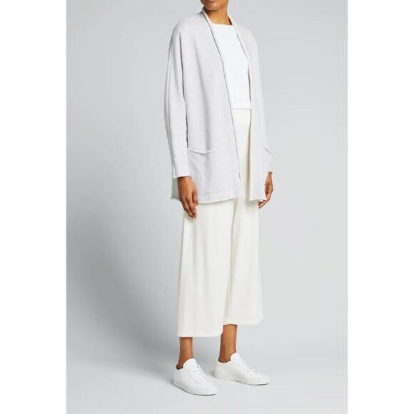 Frank & Eileen Jackets & Blazers - FRANK & EILEEN Sz L Large Beach Cardigan Open Front Triple Fleece Vintage White